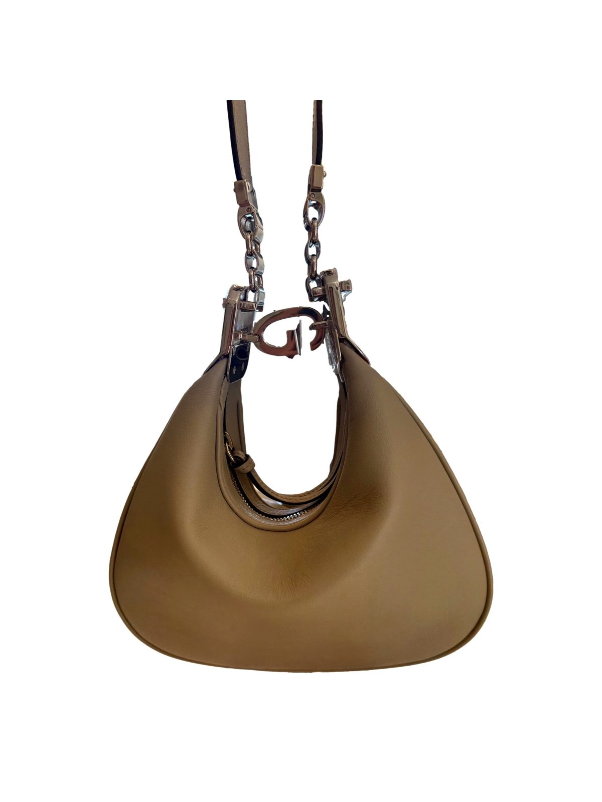 Gucci Attaché Small Shoulder Bag Beige Leather