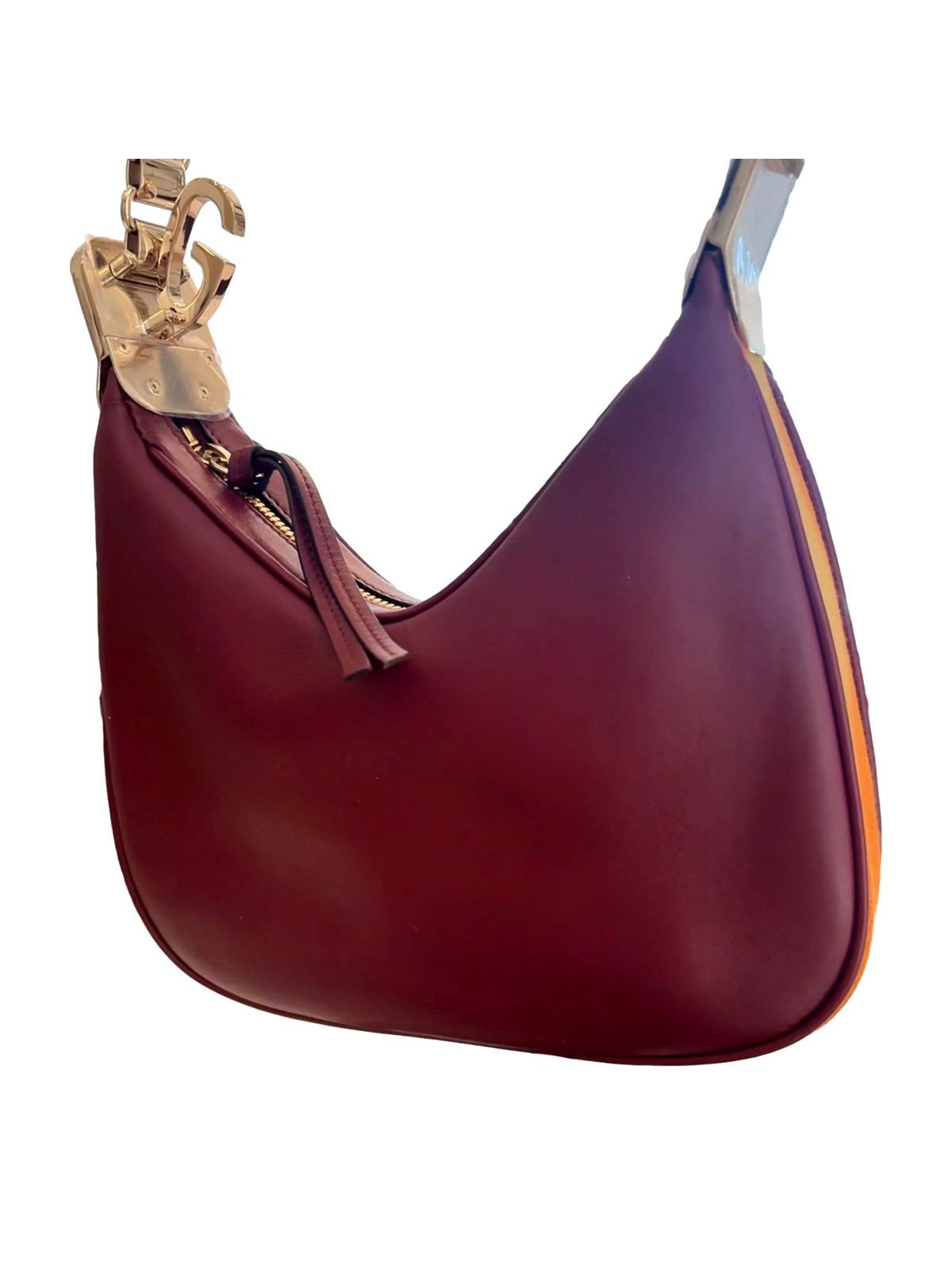 Gucci Attache Small Burgundy Leather Shoulder Crossbody Bag Web Stripe
