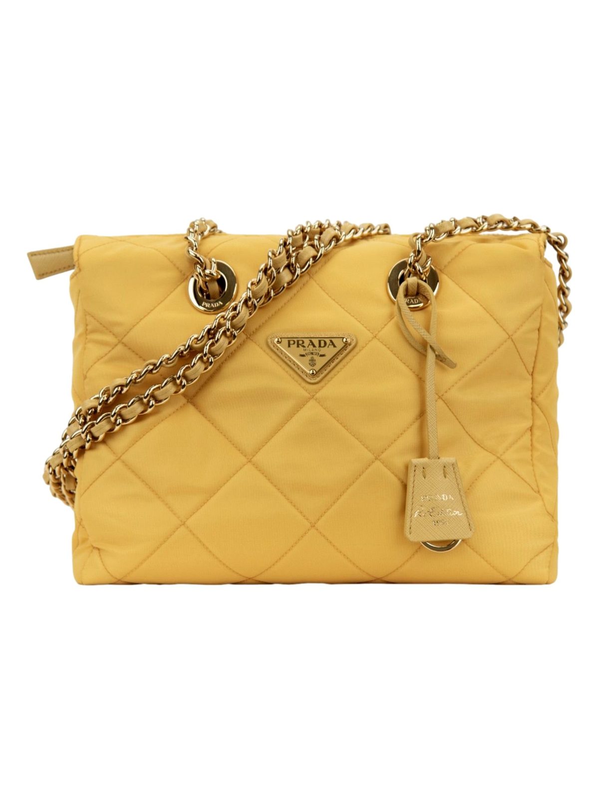 Prada Re-Edition Maize Yellow 1995 Chaîne Re-Nylon Tote Bag
