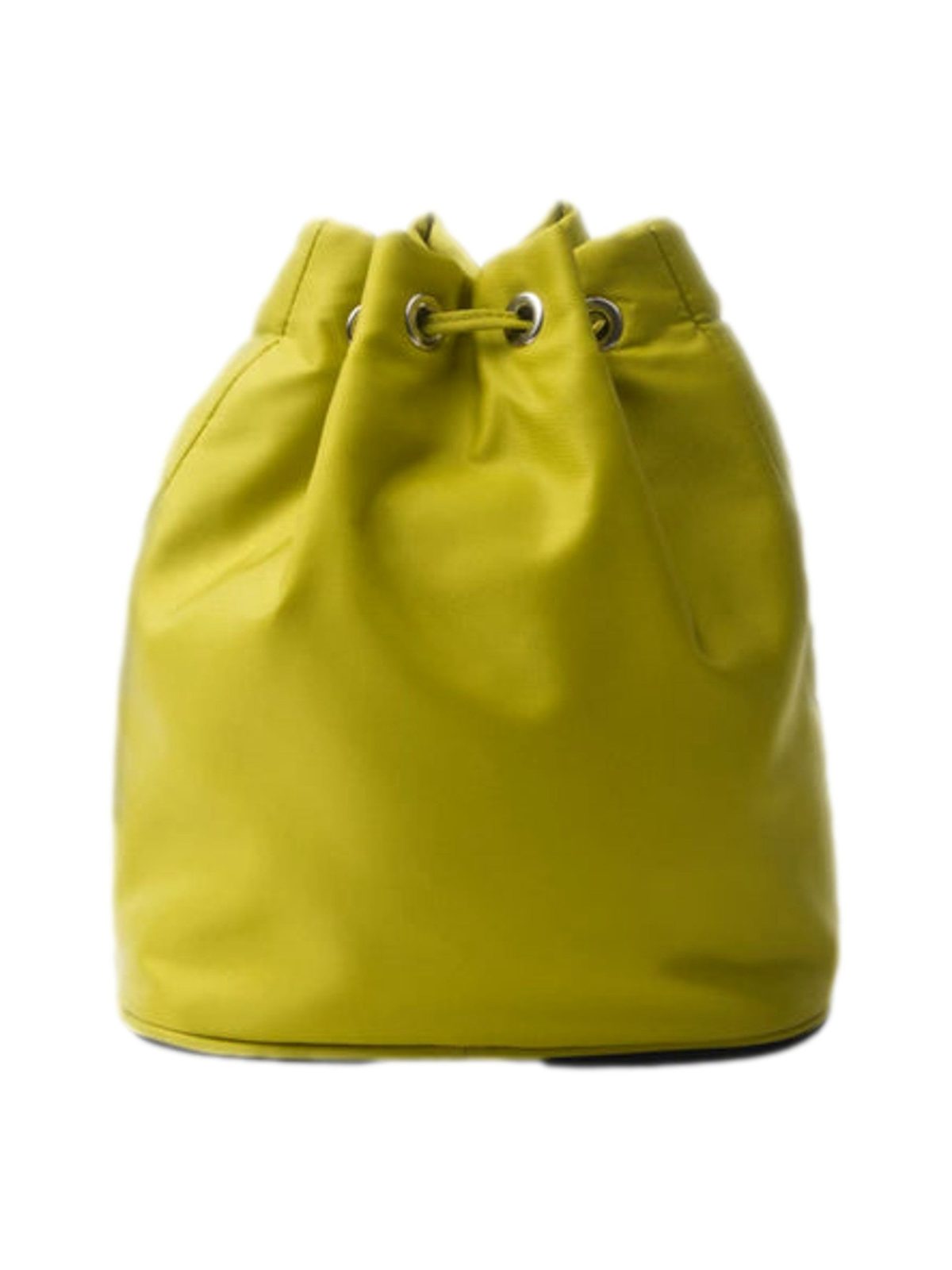 Prada Re-Nylon Felce Green Drawstring Bucket Bag Embellished Crystal Handle