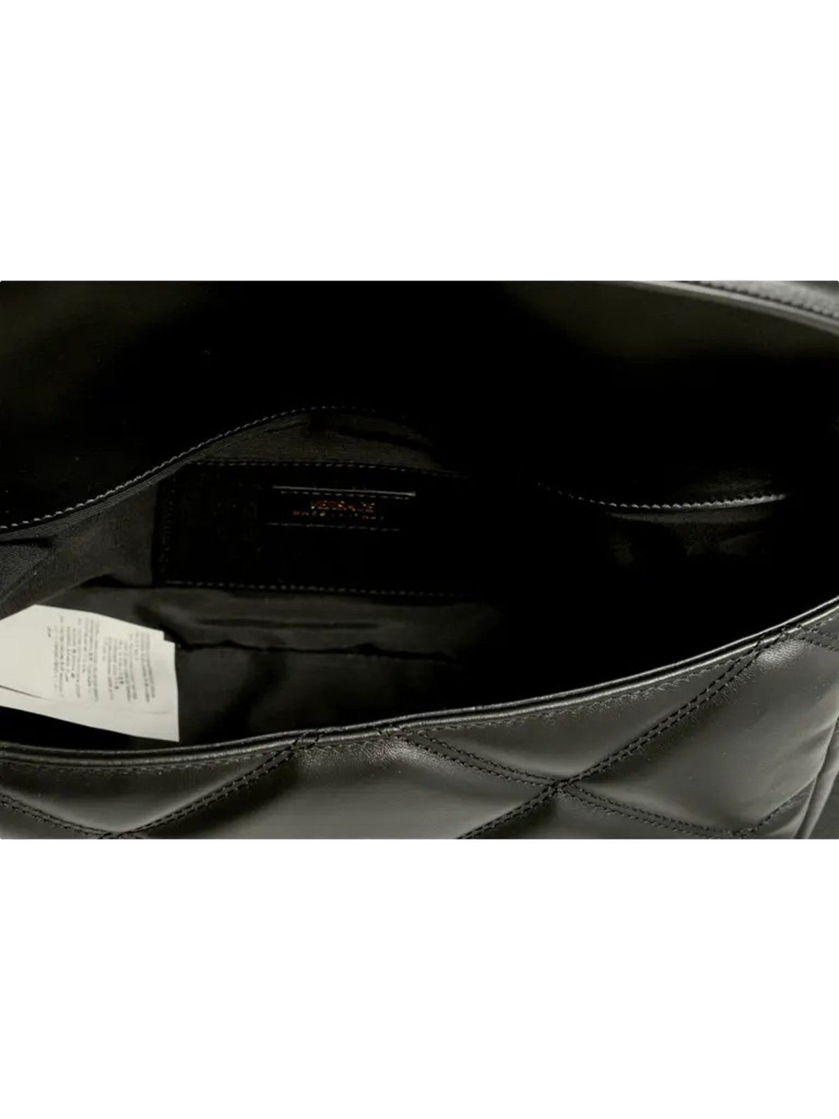 Versace La Medusa Quilted Black Calfskin Leather Crossbody Bag Gold Chain