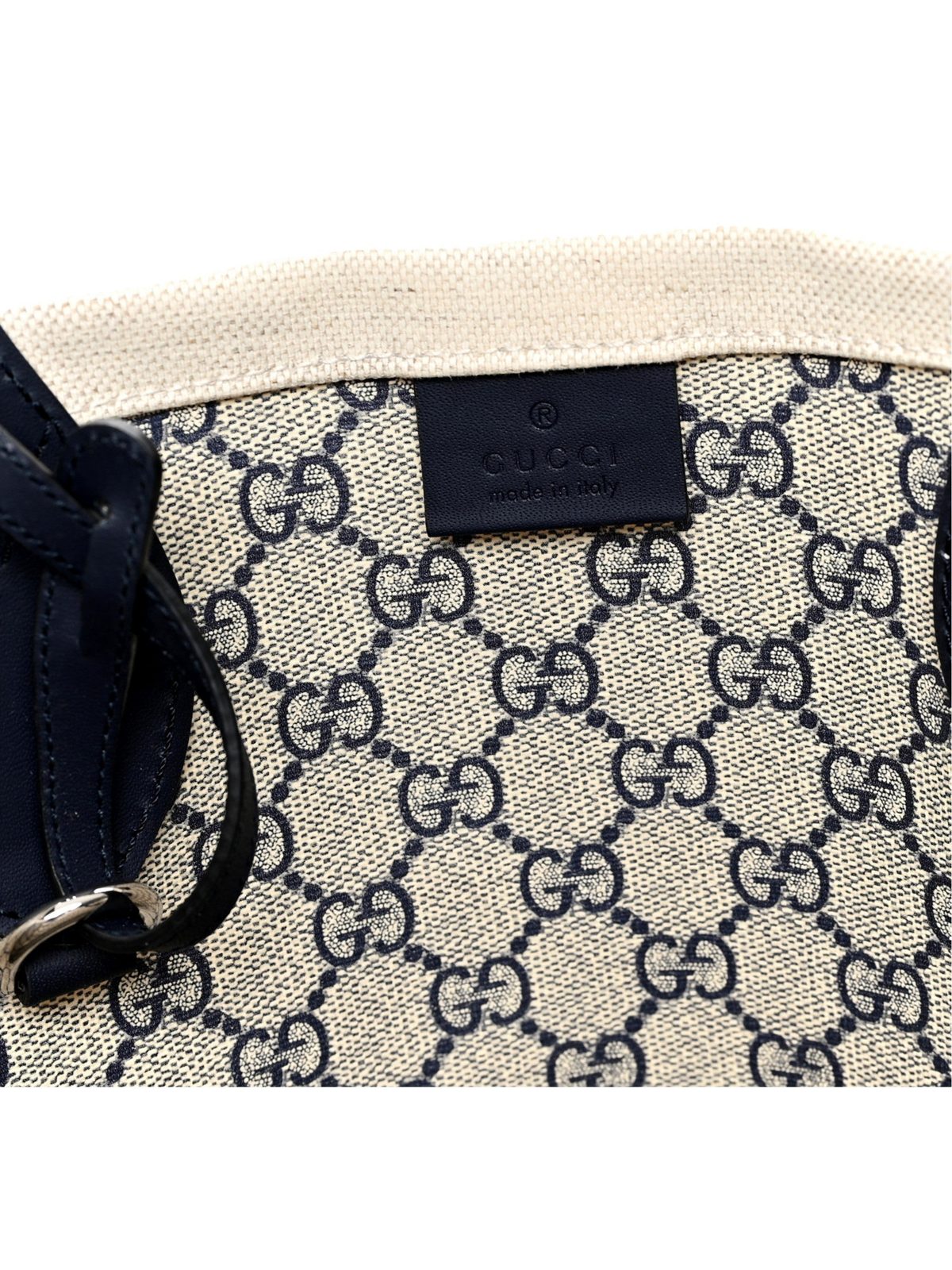 Gucci Logo Print Large Tote Bag Beige GG Supreme Canvas