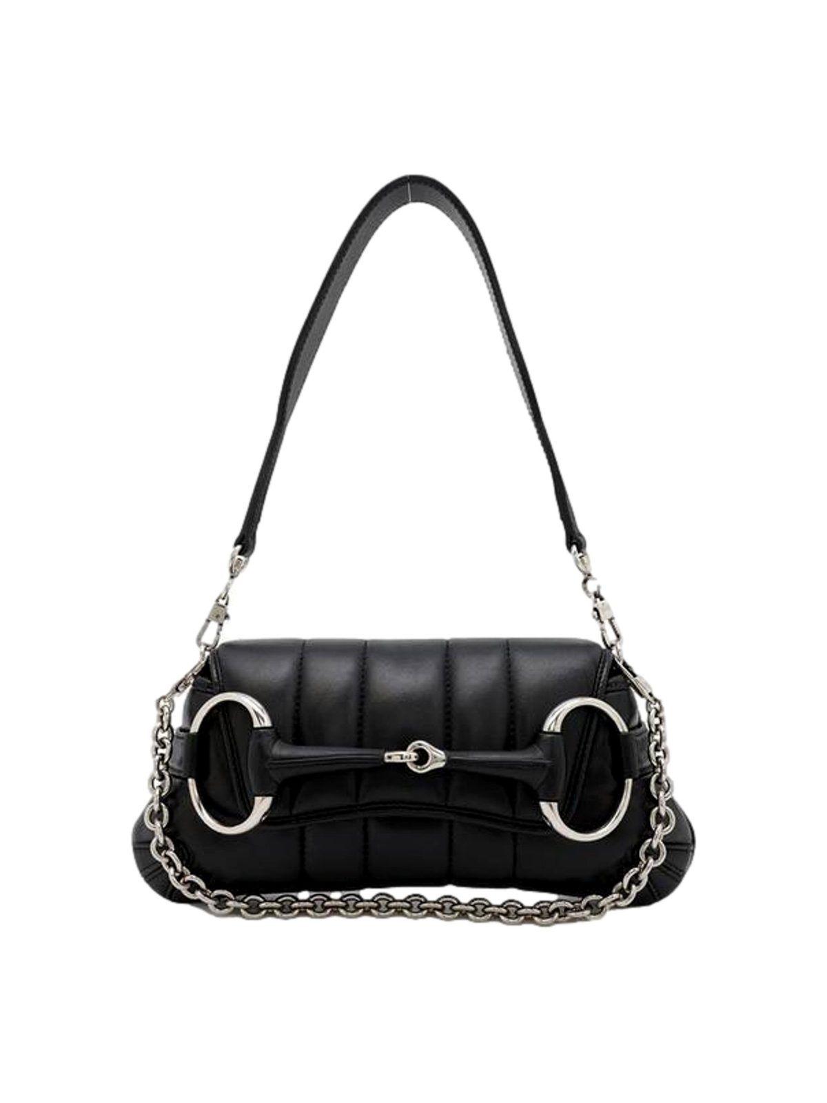 Gucci Horsebit Quilted Leather Small Chain Shoulder Bag Black
