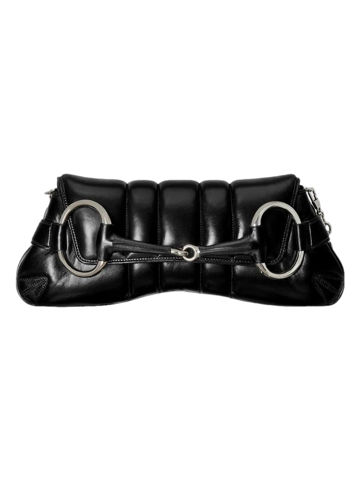 Gucci Horsebit Vertical Quilted Leather Medium Shoulder Bag Black