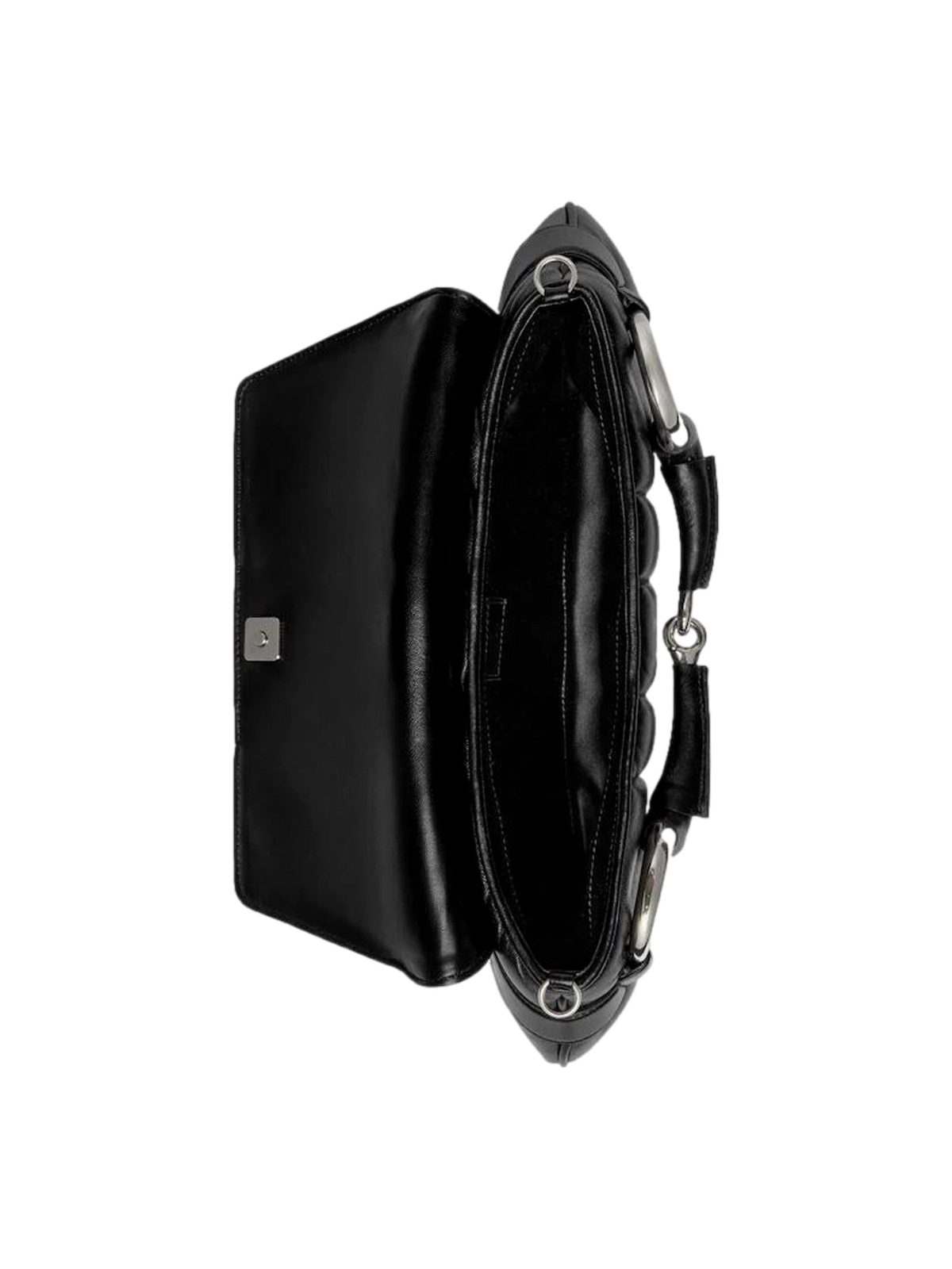 Gucci Horsebit Vertical Quilted Leather Medium Shoulder Bag Black