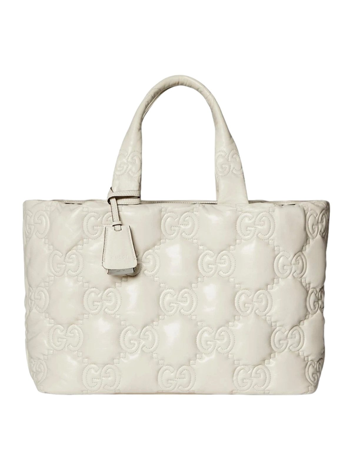 Gucci GG Guccissima Matelassé Leather Cream White Tote Bag
