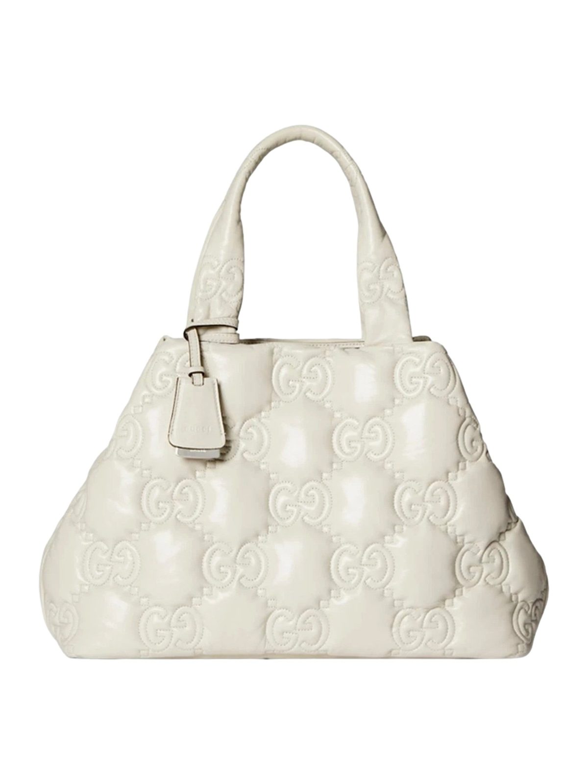 Gucci GG Guccissima Matelassé Leather Cream White Tote Bag