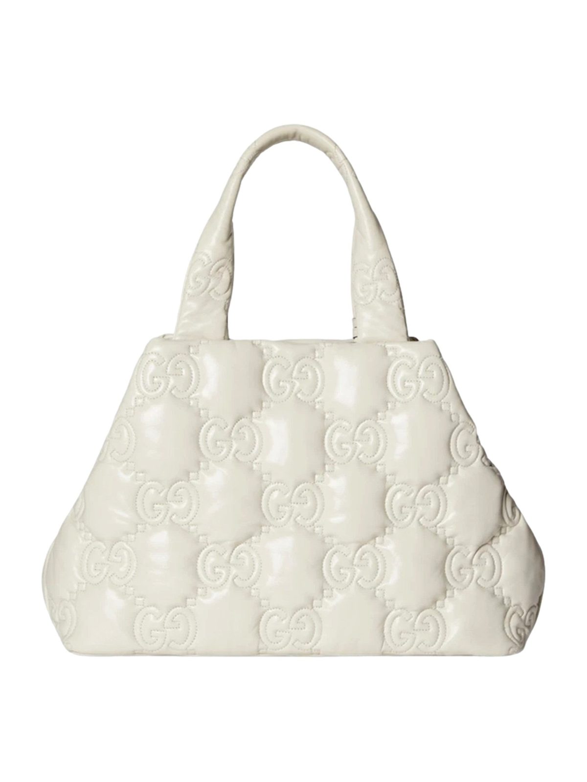 Gucci GG Guccissima Matelassé Leather Cream White Tote Bag