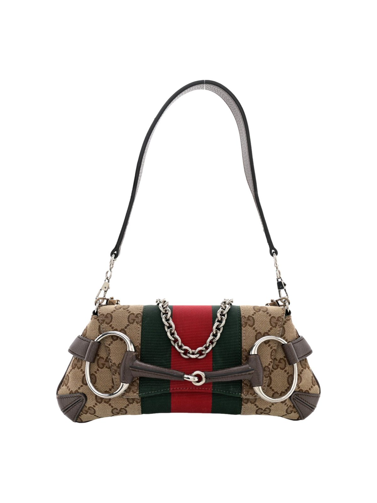 Gucci Horsebit Supreme Canvas Web Stripe Small Chain Shoulder Bag