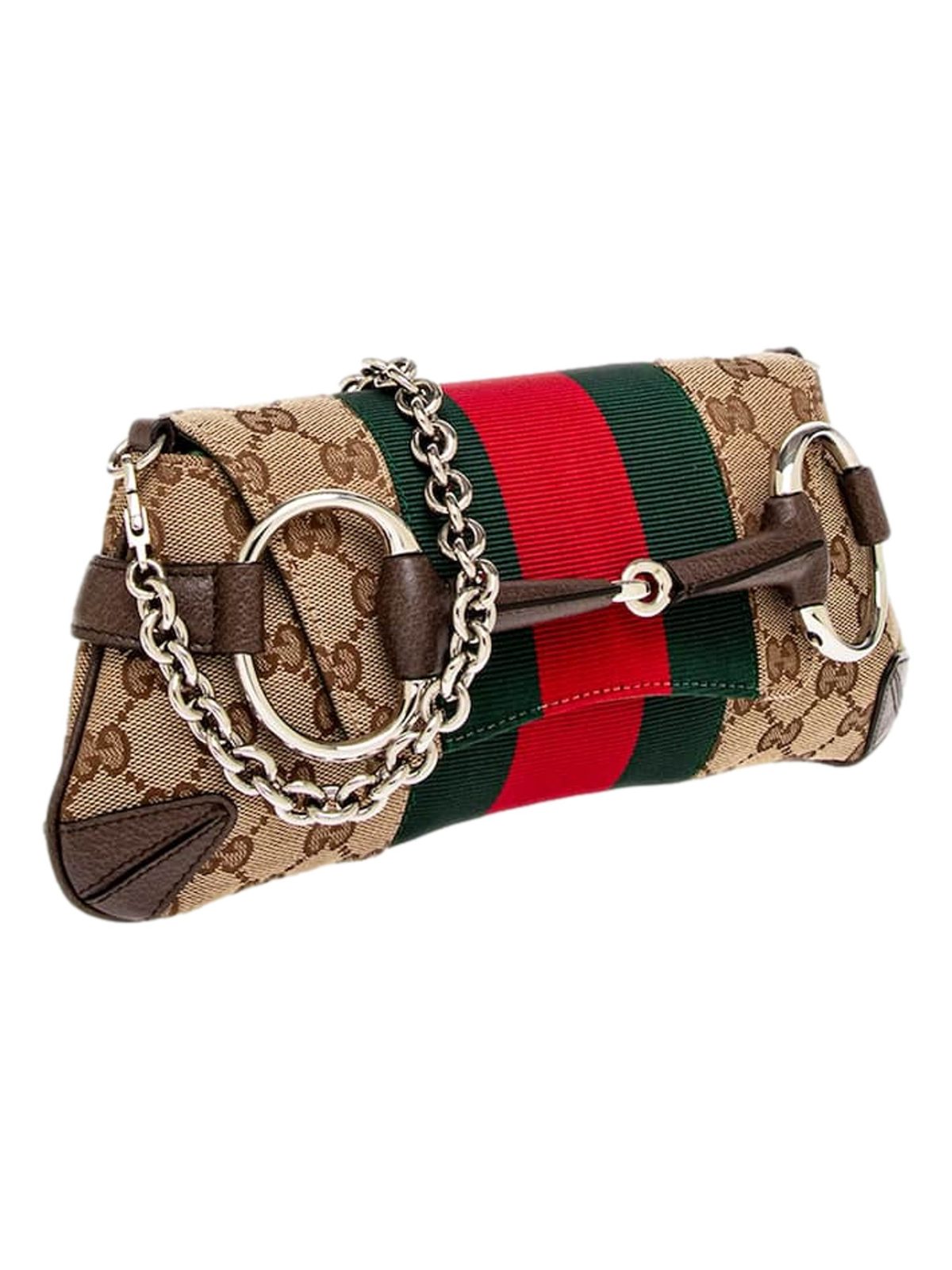 Gucci Horsebit Supreme Canvas Web Stripe Small Chain Shoulder Bag
