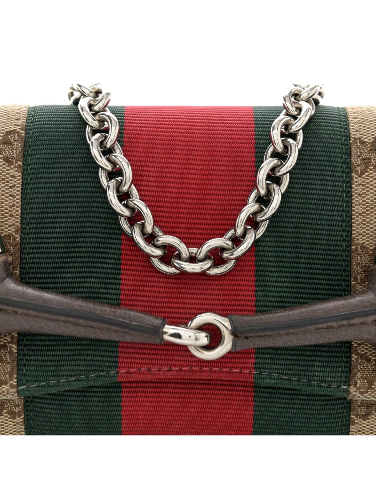 Gucci Horsebit Supreme Canvas Web Stripe Small Chain Shoulder Bag