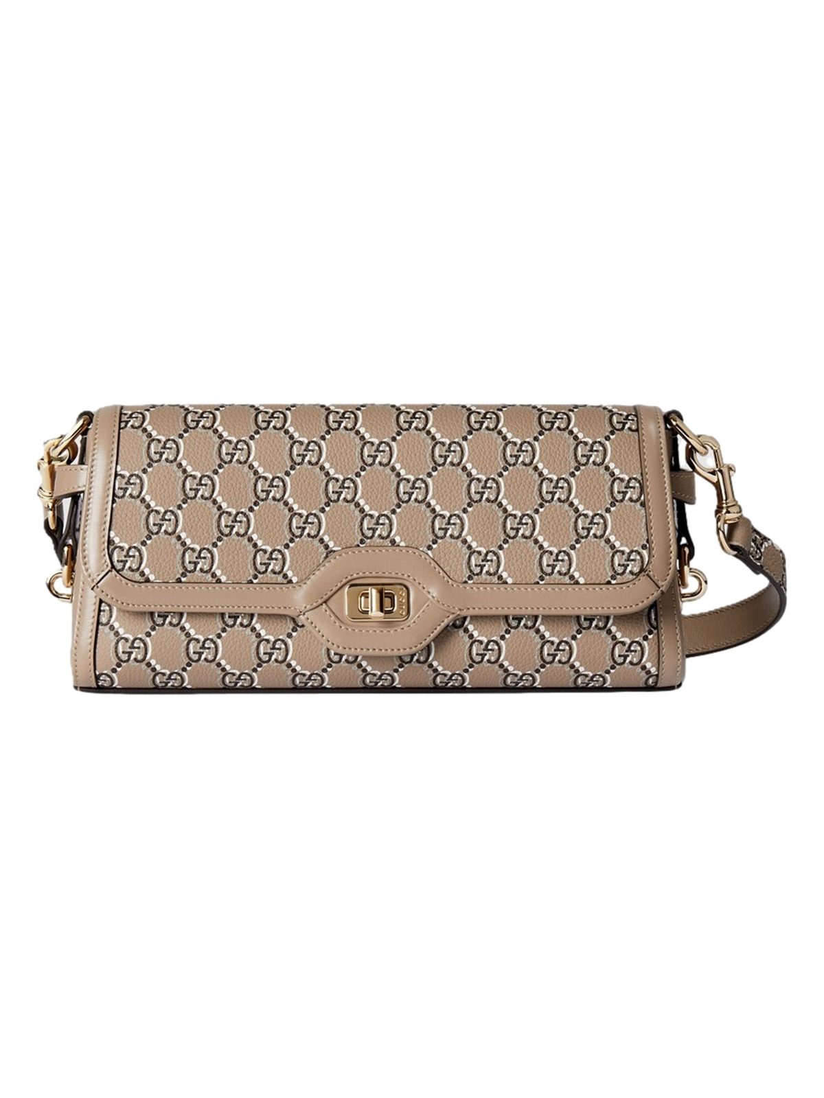 Gucci Luce Optical Printed GG Leather Beige Shoulder Bag