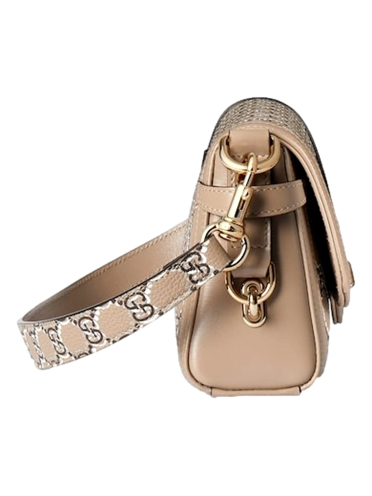 Gucci Luce Optical Printed GG Leather Beige Shoulder Bag