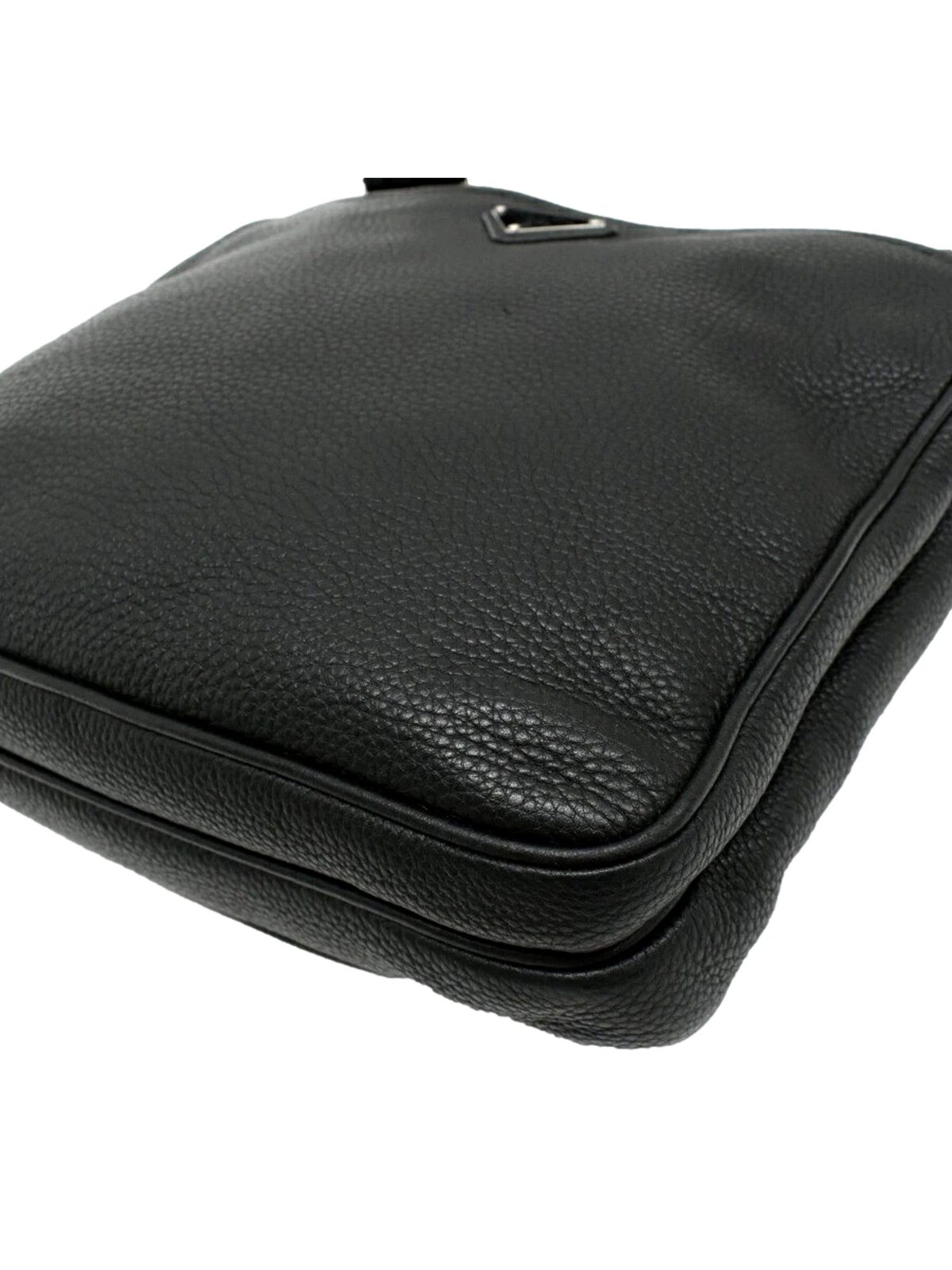 Prada City Vitello Leather Black Messenger Crossbody Bag