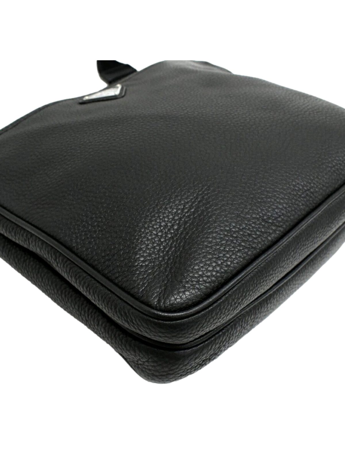 Prada City Vitello Leather Black Messenger Crossbody Bag