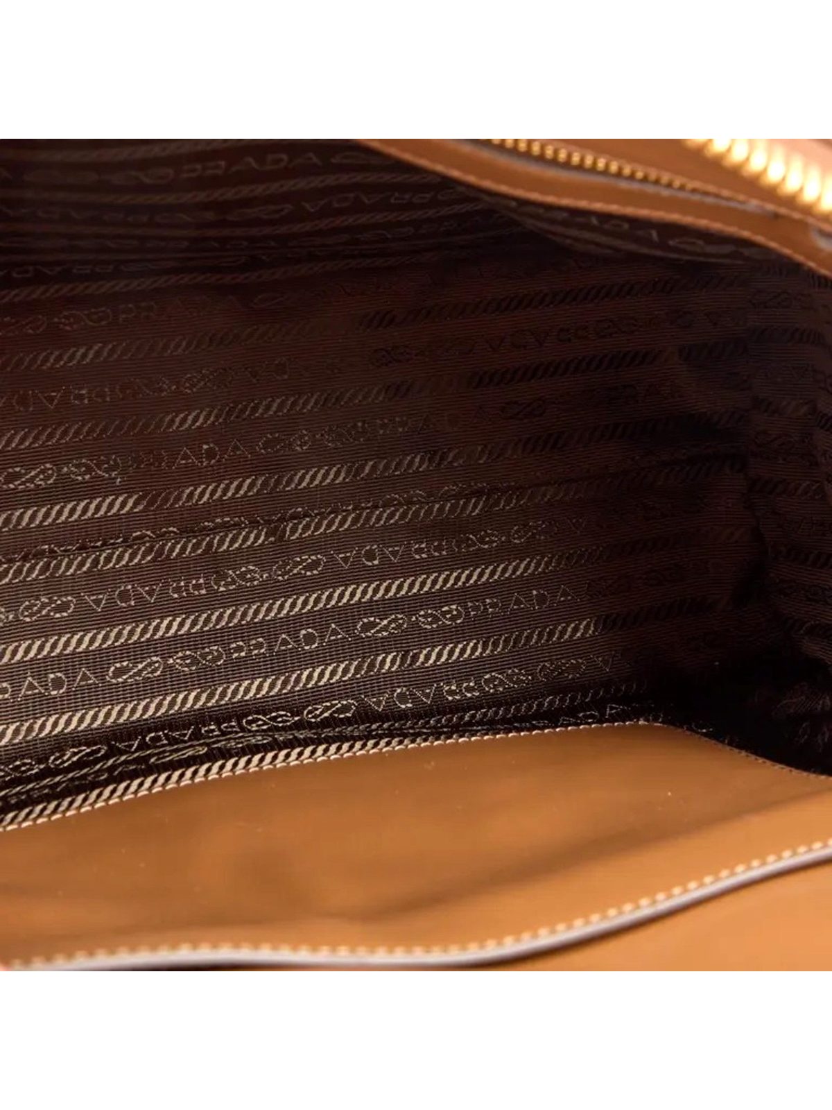 Prada Saffiano Soft Calfskin Top Handle Handbag Medium Caramel Brown