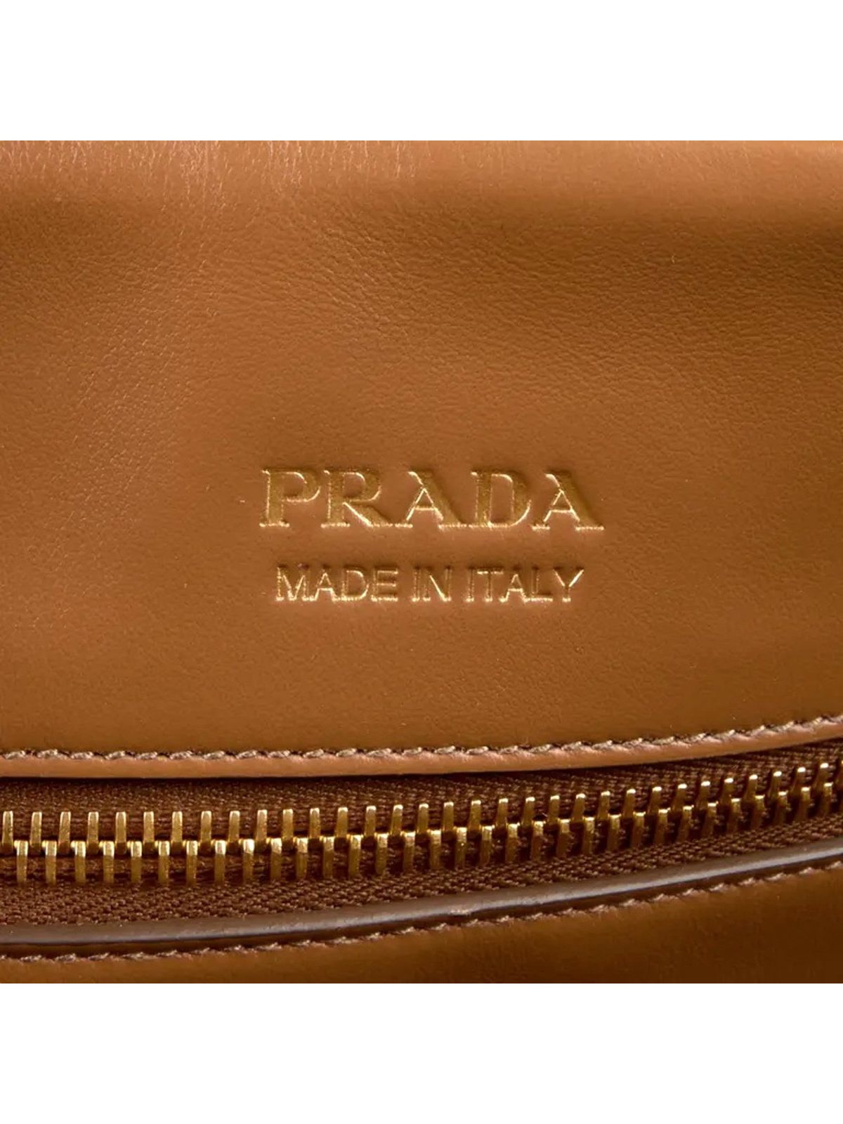 Prada Saffiano Soft Calfskin Top Handle Handbag Medium Caramel Brown