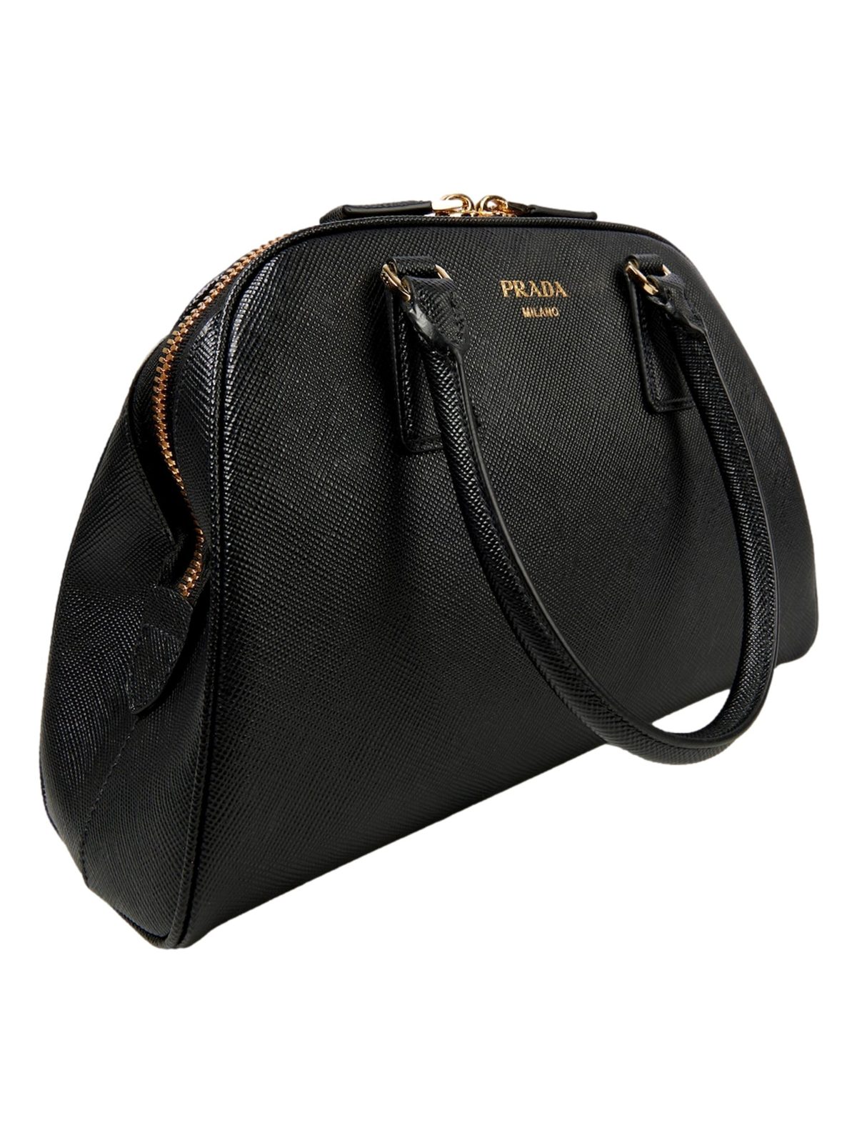 Prada Saffiano Soft Calfskin Top Handle Handbag Medium Nero Black