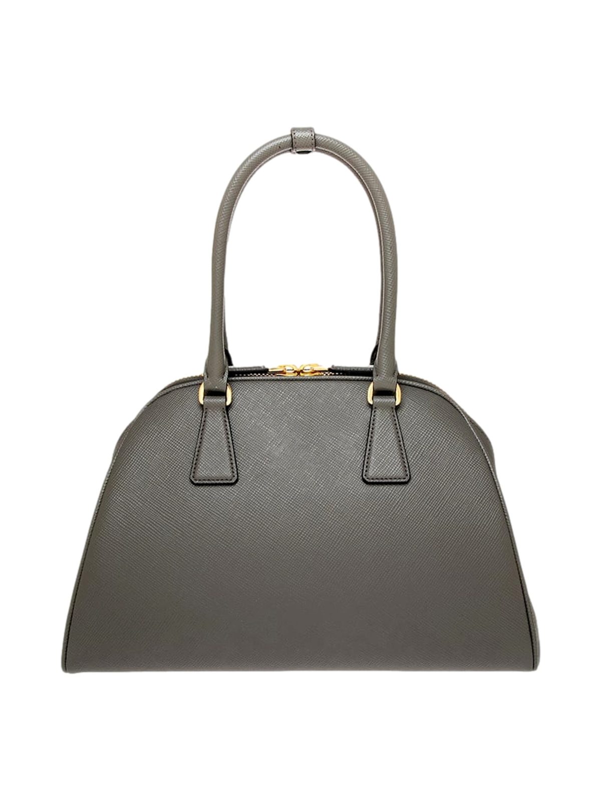 Prada Saffiano Soft Calfskin Top Handle Handbag Medium Marmo Gray