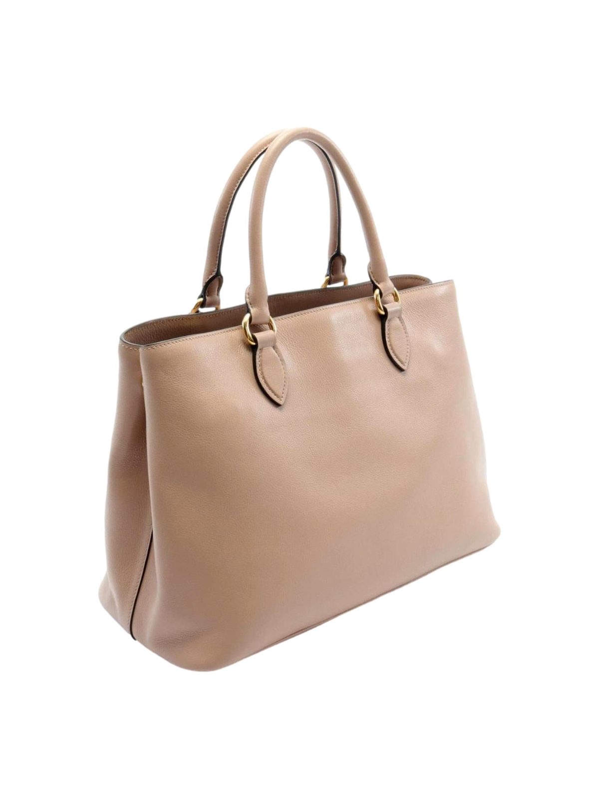 Prada Cammeo Beige Soft Leather Shopper Tote Shoulder Bag