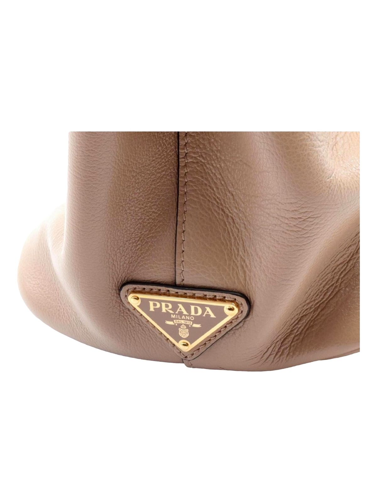 Prada Cammeo Beige Soft Leather Shopper Tote Shoulder Bag