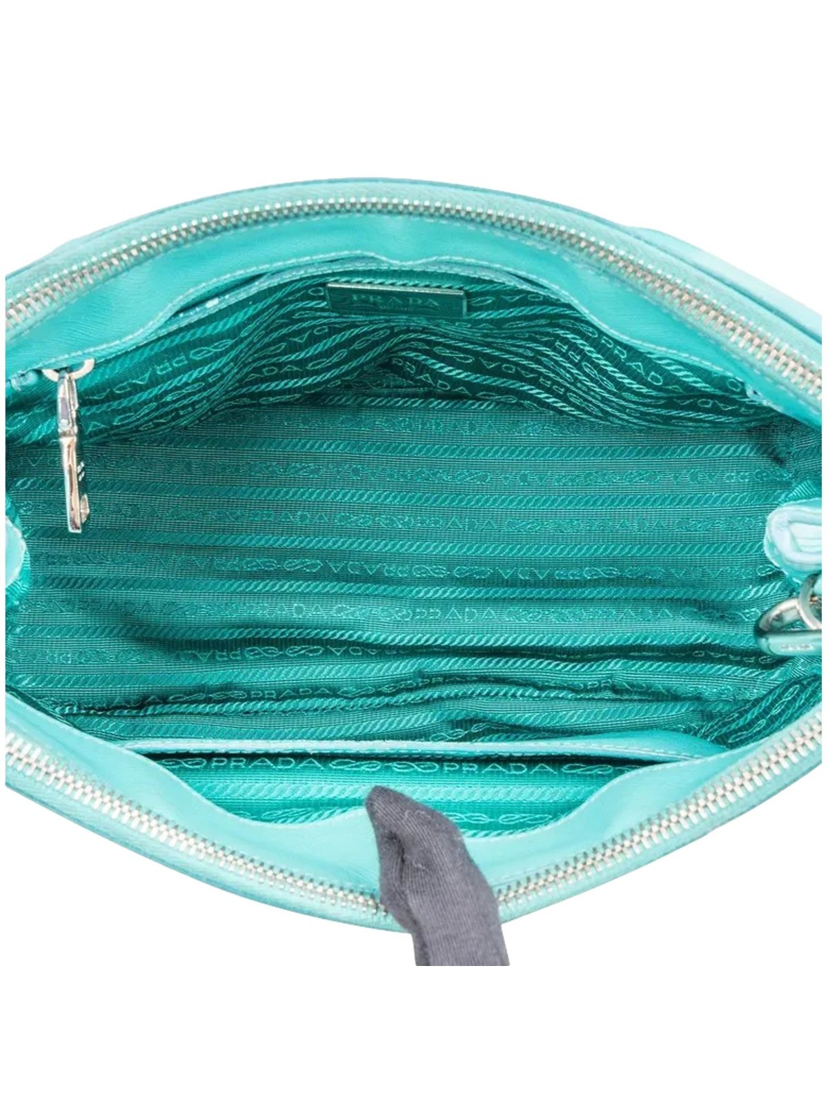 Prada Galleria Giada Teal Saffiano Lux Leather Small Tote Bag