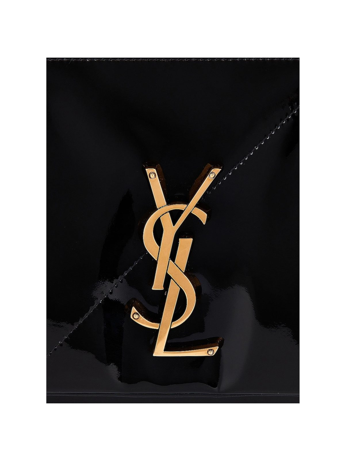 Saint Laurent Jamie YSL Black Patent Leather Large Shoulder Bag