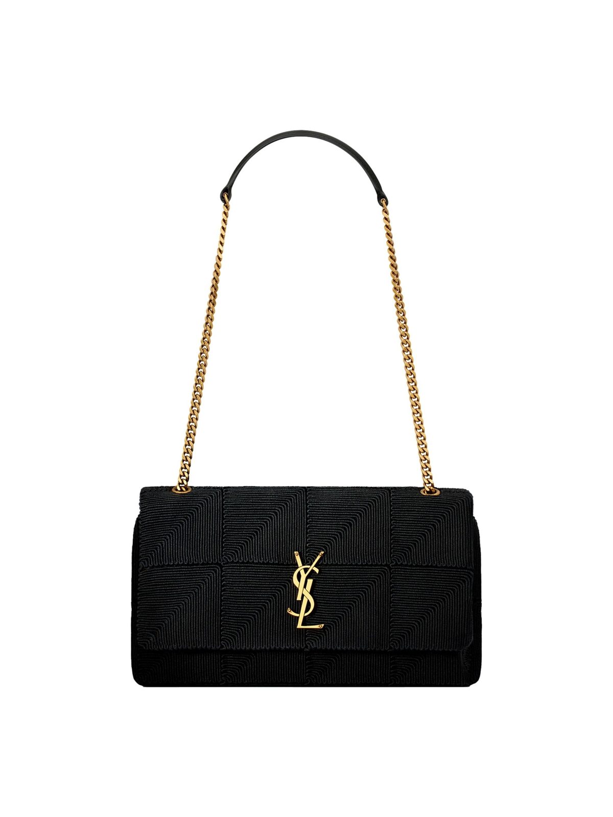 Saint Laurent Jamie YSL Satin Textured Chain Strap Small Crossbody Flap Bag