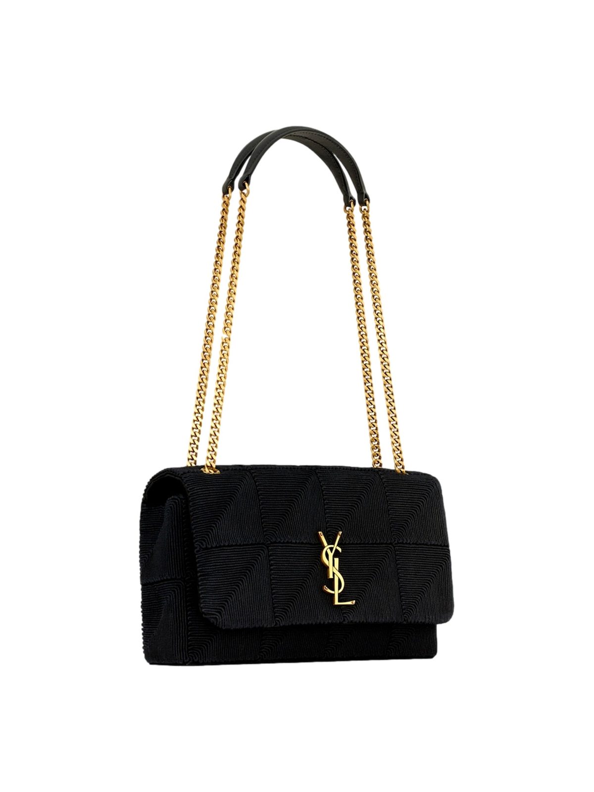 Saint Laurent Jamie YSL Satin Textured Chain Strap Small Crossbody Flap Bag
