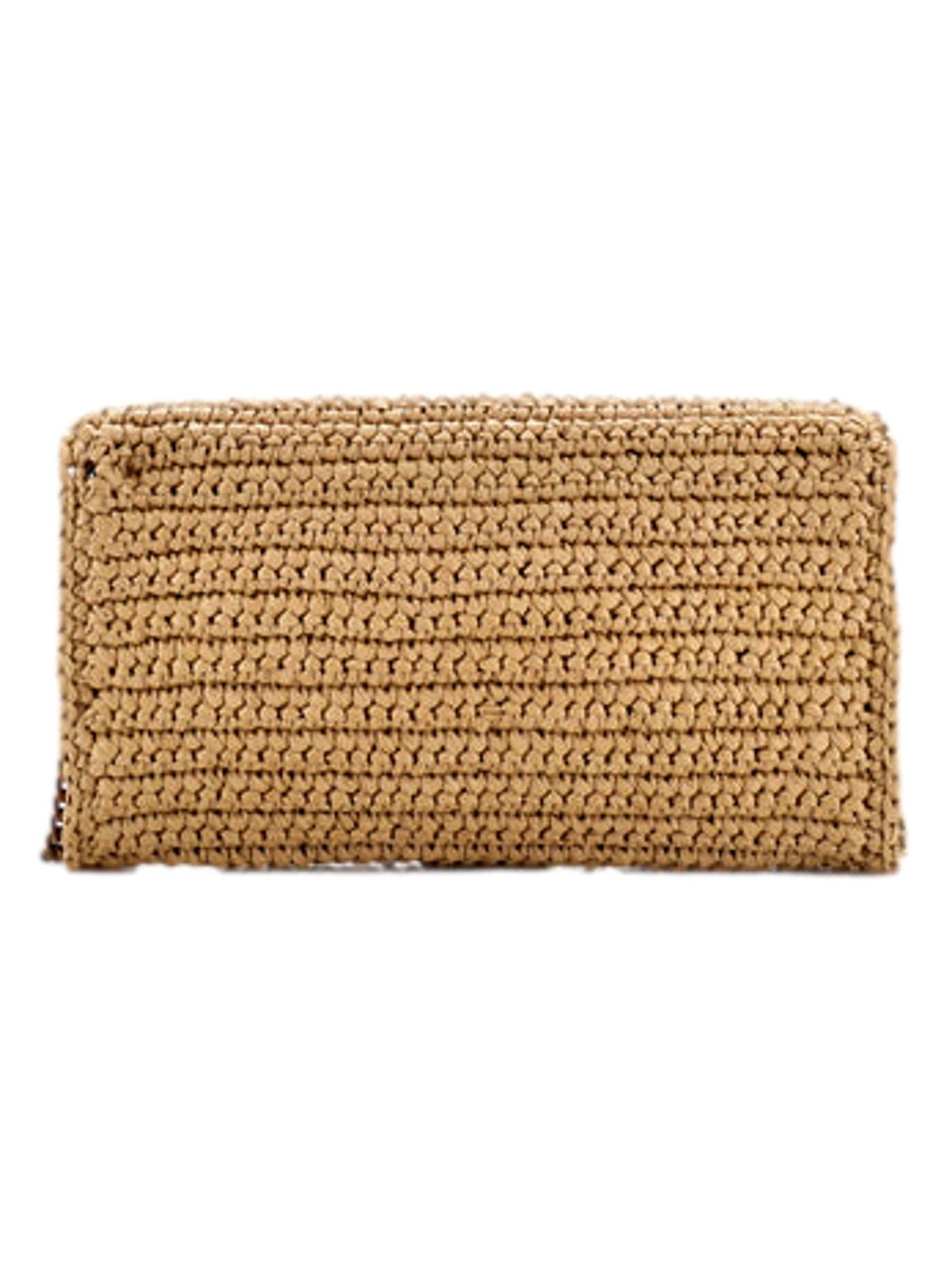 Saint Laurent Kate 99 Beige Raffia Crossbody Bag with Tassel