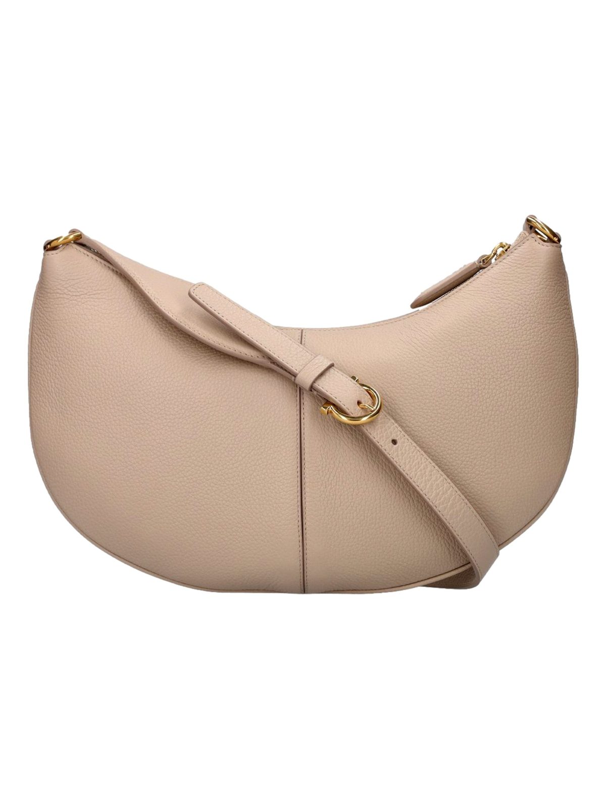 Ferragamo Gancio Vitello Daino Leather Maxi Hobo Bag Beige