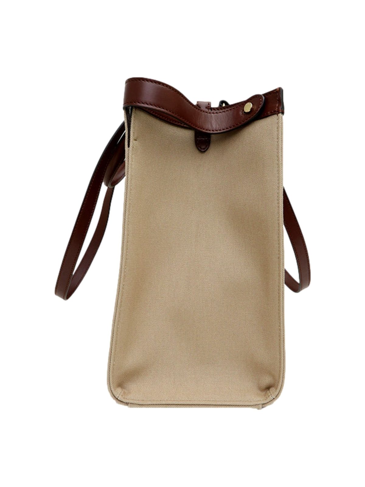 Fendi FF Peekaboo X-Lite Brown Beige Canvas and Leather Tote