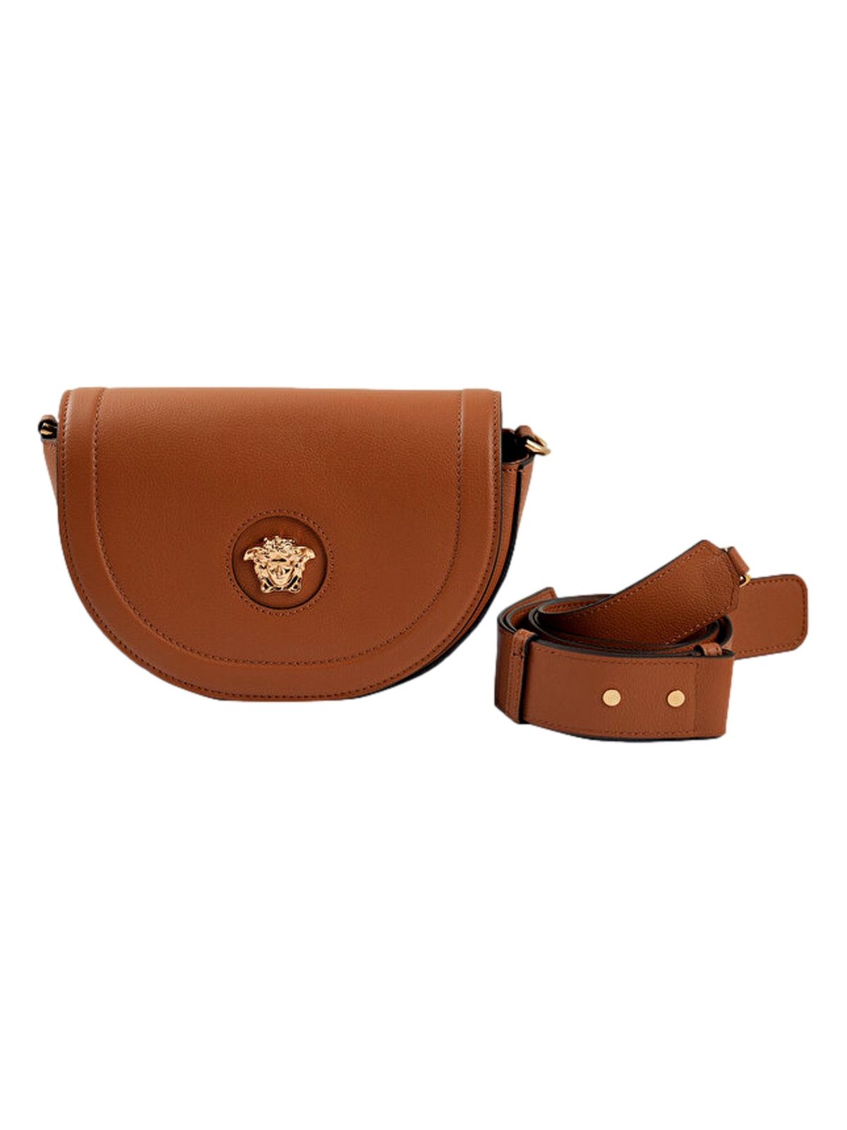 Versace La Medusa Vitello Leather Half Moon Crossbody Bag Summer