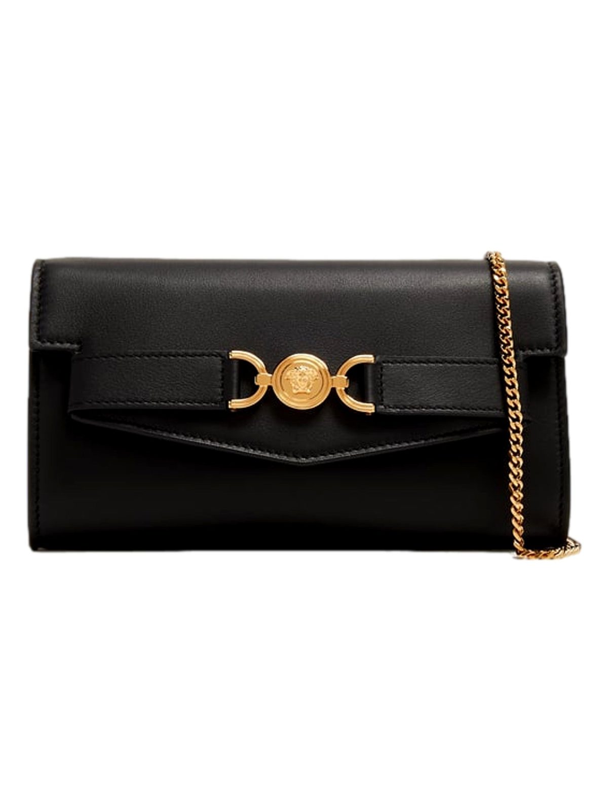 Versace Medusa 95 Small Black Wallet on Chain Crossbody Bag