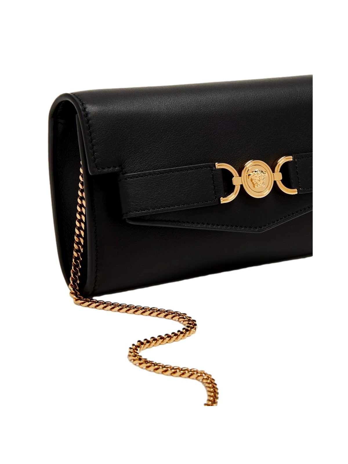 Versace Medusa 95 Small Black Wallet on Chain Crossbody Bag