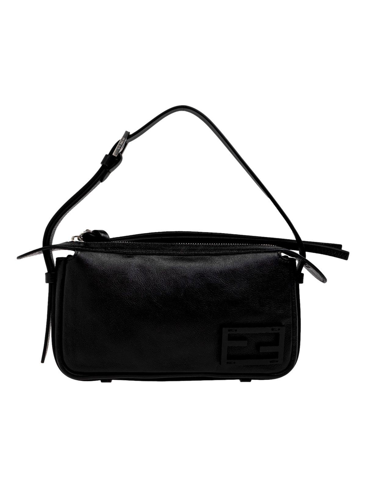 Fendi Simply Fendi Mini Black Leather Shoulder Bag