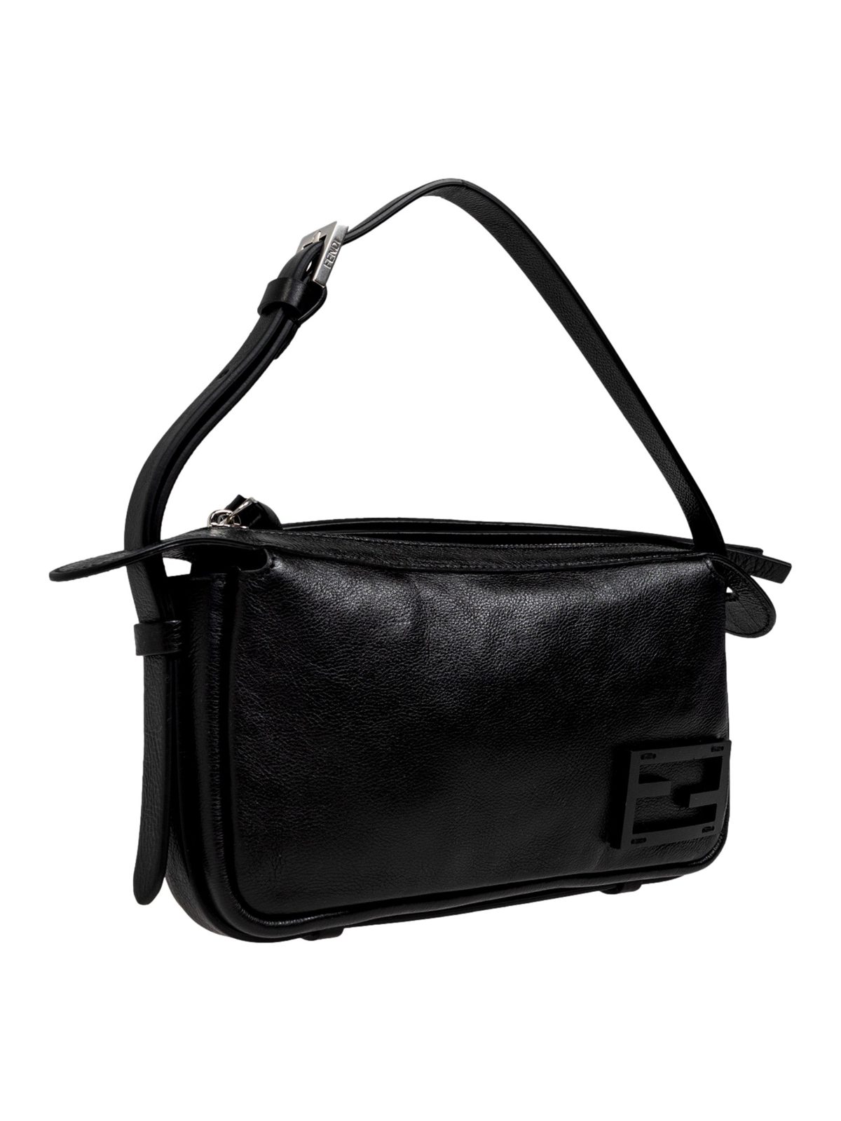 Fendi Simply Fendi Mini Black Leather Shoulder Bag