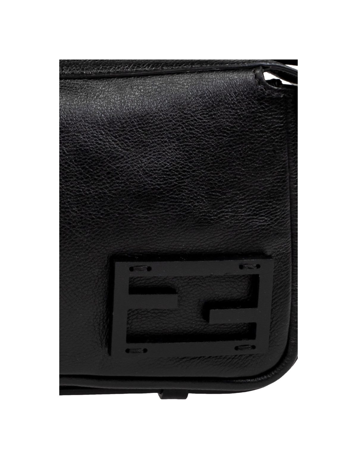 Fendi Simply Fendi Mini Black Leather Shoulder Bag