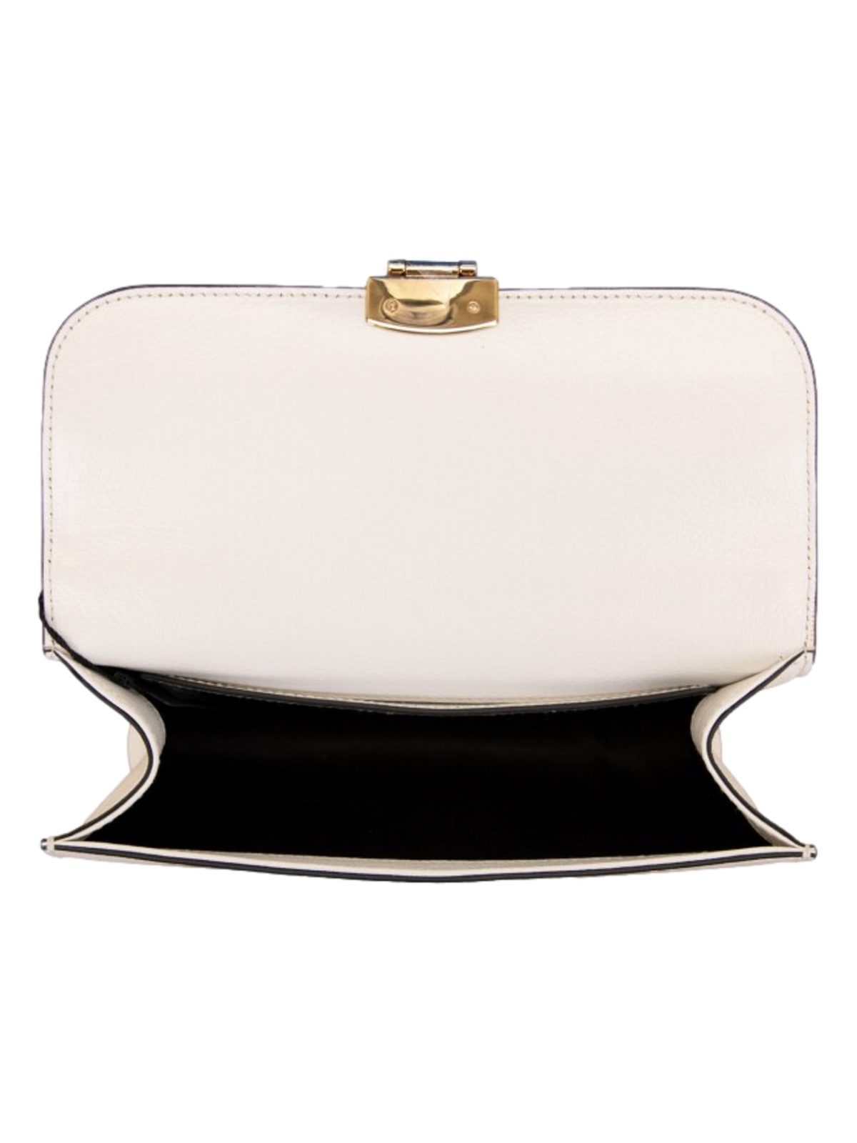 Miu Miu Madras White Leather Tortoise Chain Handbag