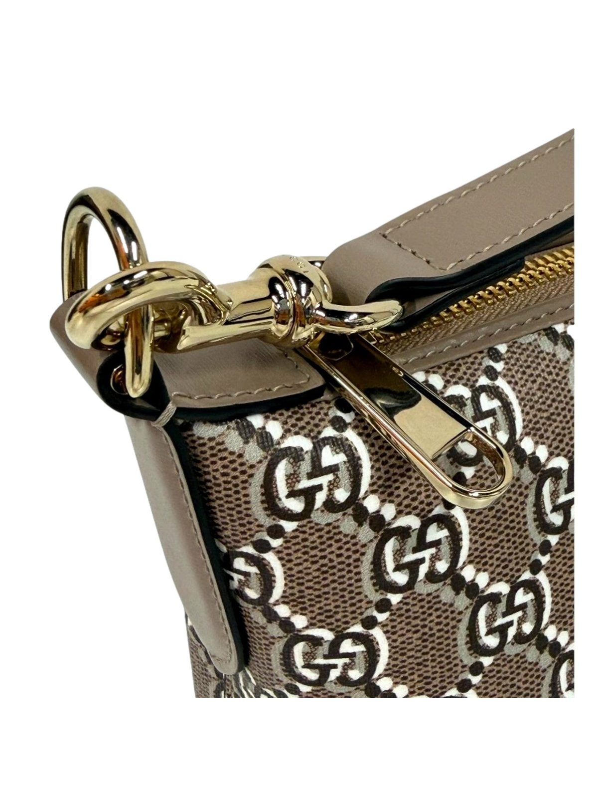 Gucci GG Shadow Monogram Canvas Beige Black Shoulder Bag