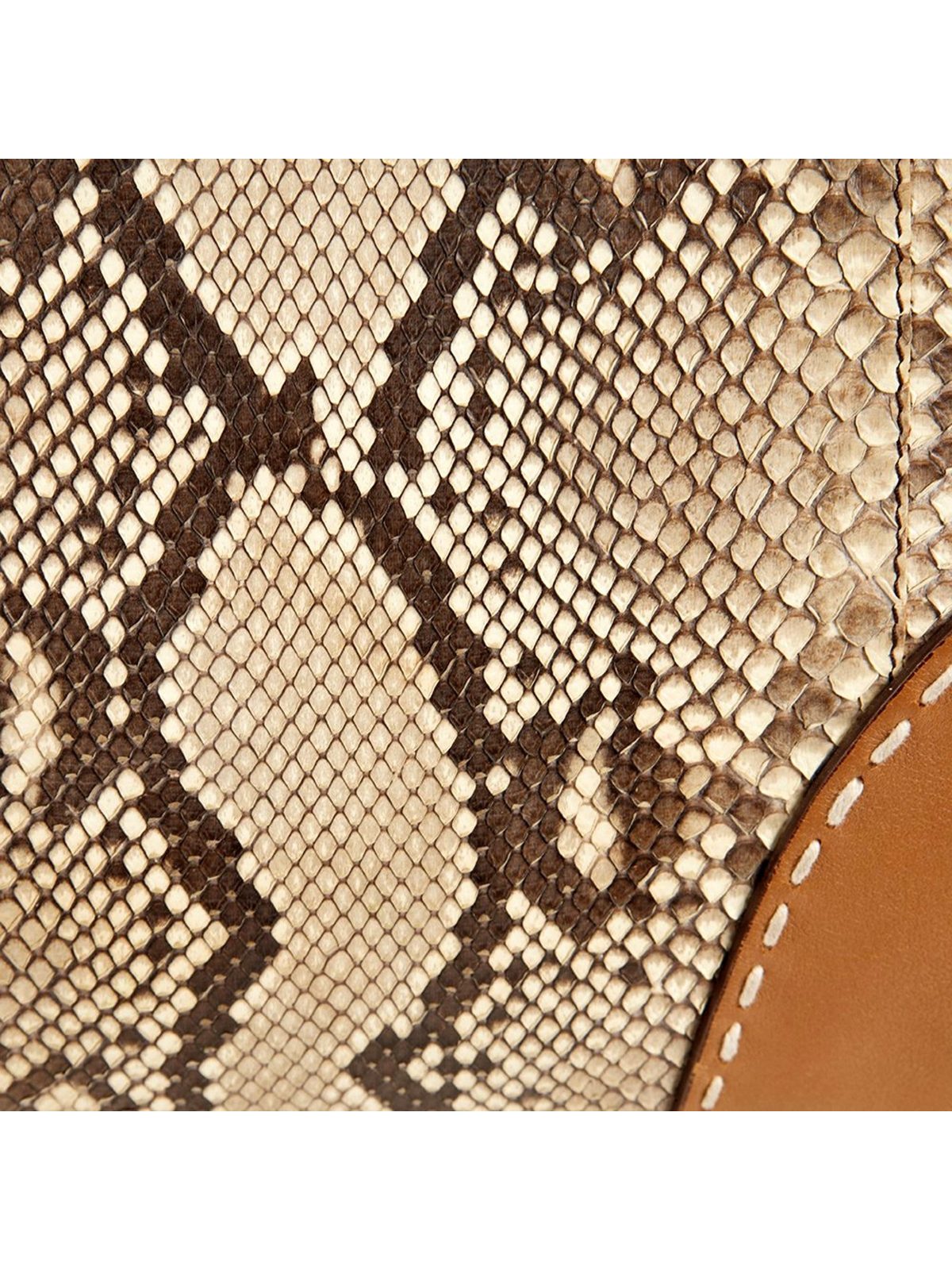 Prada Galleria Natural Python Leather Brown Double Zip Tote Handbag