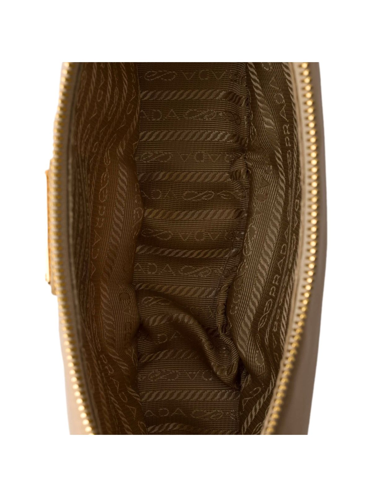 Prada Demi Lune Re-Nylon Crescent Shoulder Bag in Beige