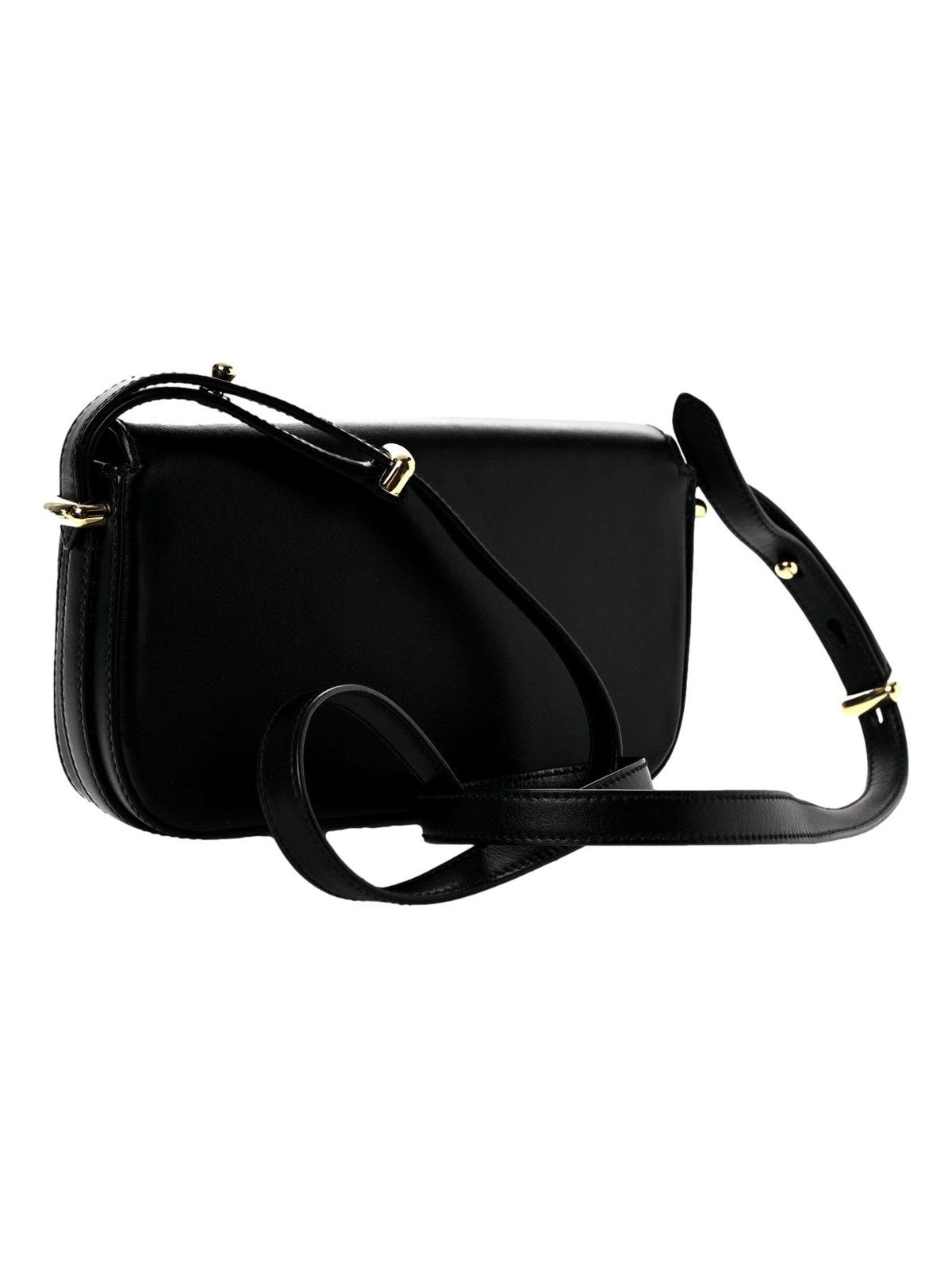 Prada Embleme Triangle Logo Soft Calfskin Crossbody Bag Black