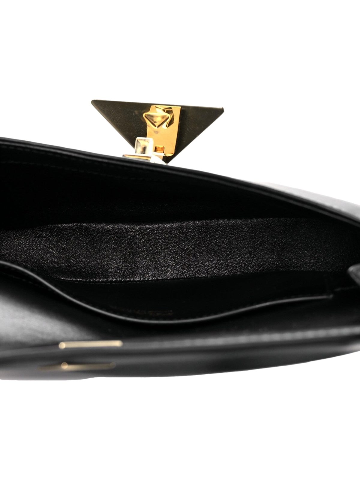 Prada Embleme Triangle Logo Soft Calfskin Crossbody Bag Black