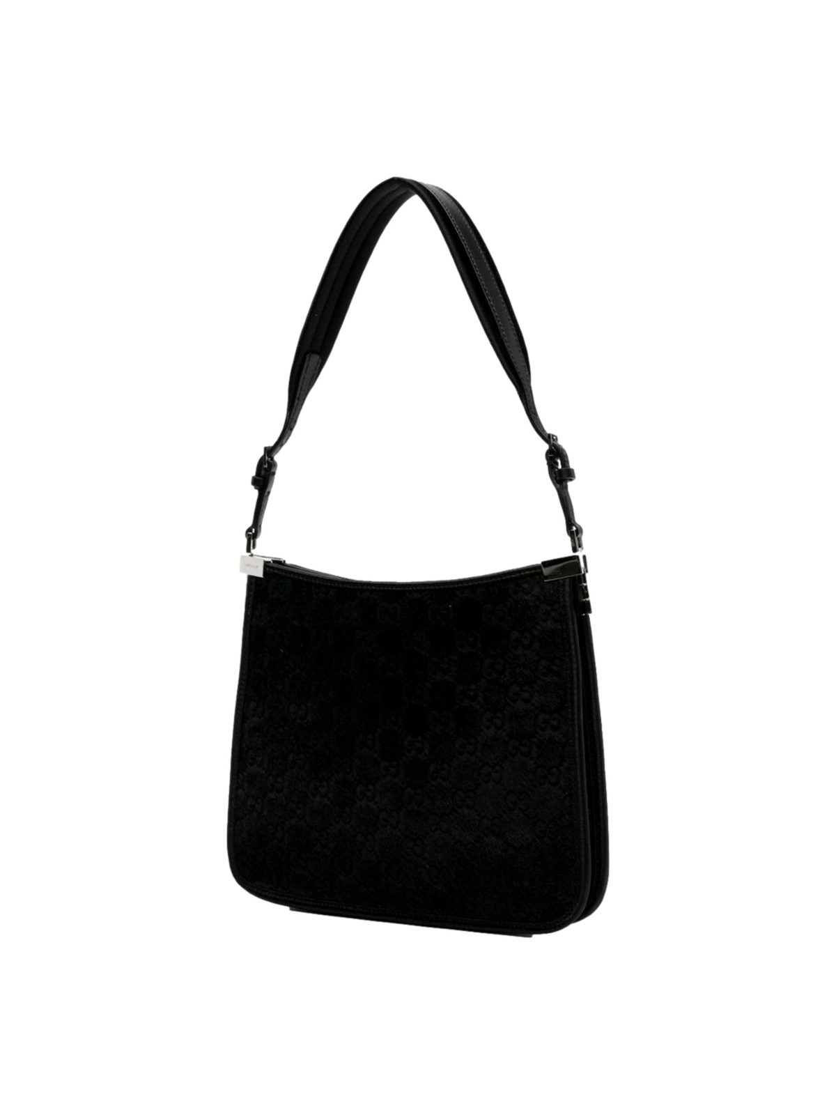 Gucci Horsebit Black Fur Slim Shoulder Bag