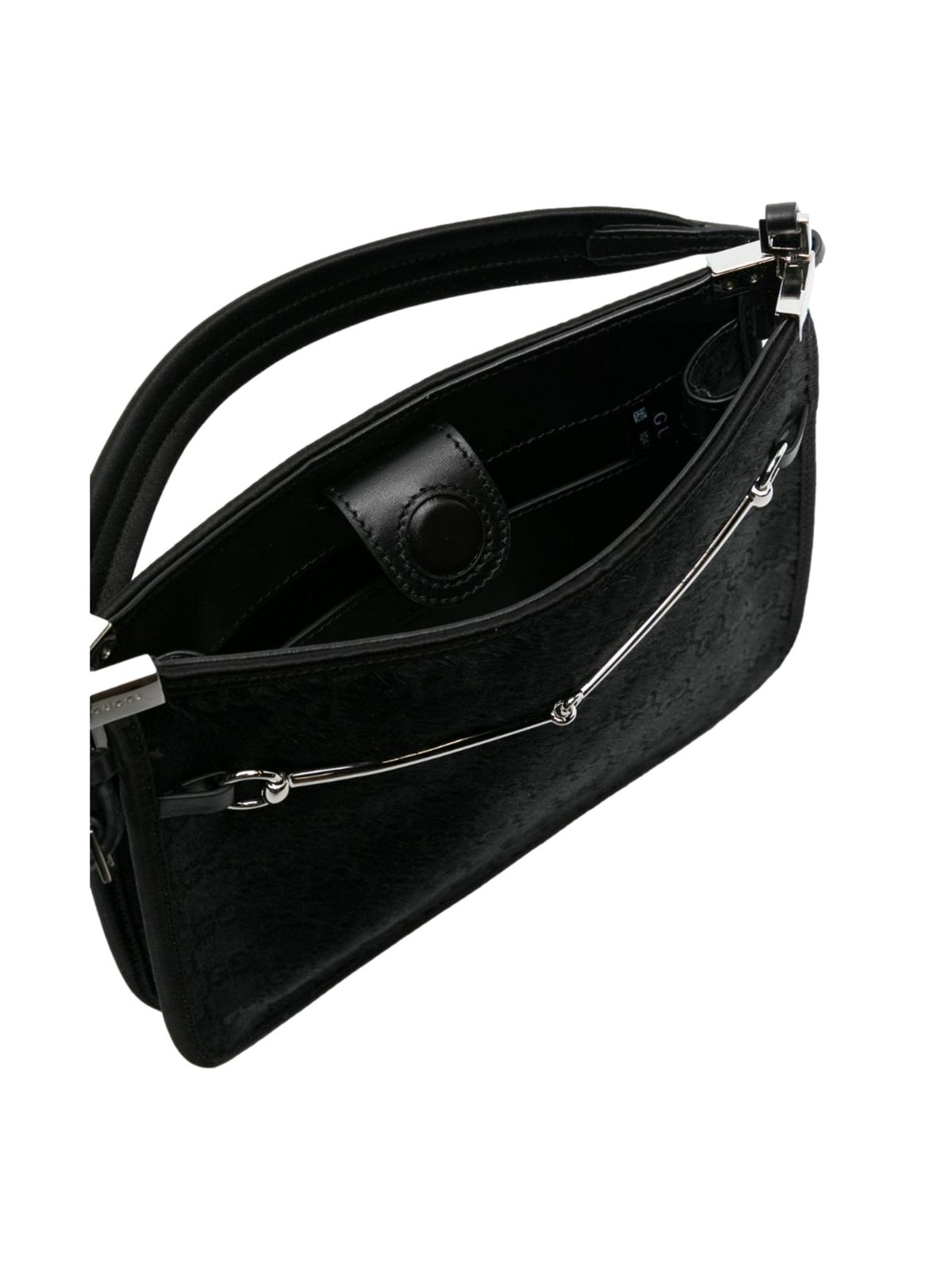 Gucci Horsebit Black Fur Slim Shoulder Bag