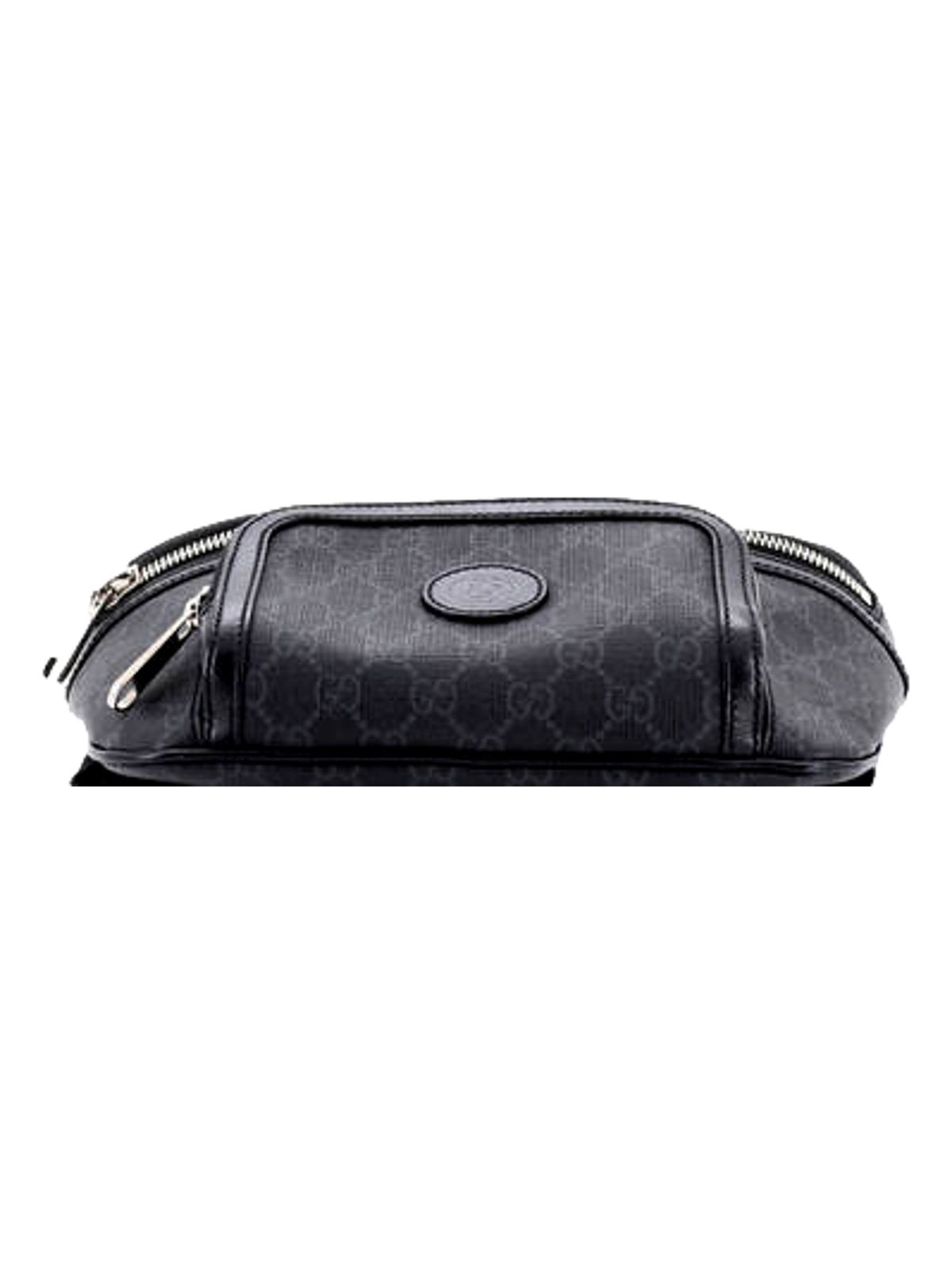 Gucci Interlocking G Patch Belt Bag GG Coated Canvas Black 90