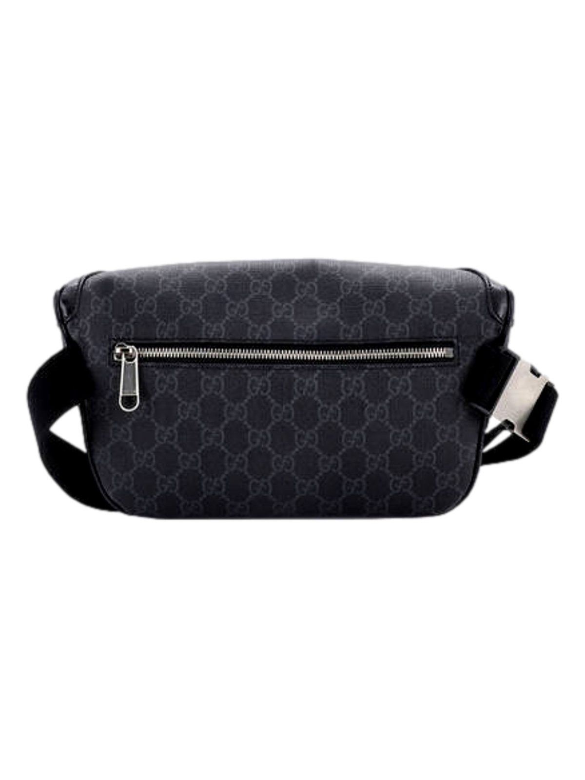 Gucci Interlocking G Patch Belt Bag GG Coated Canvas Black 90