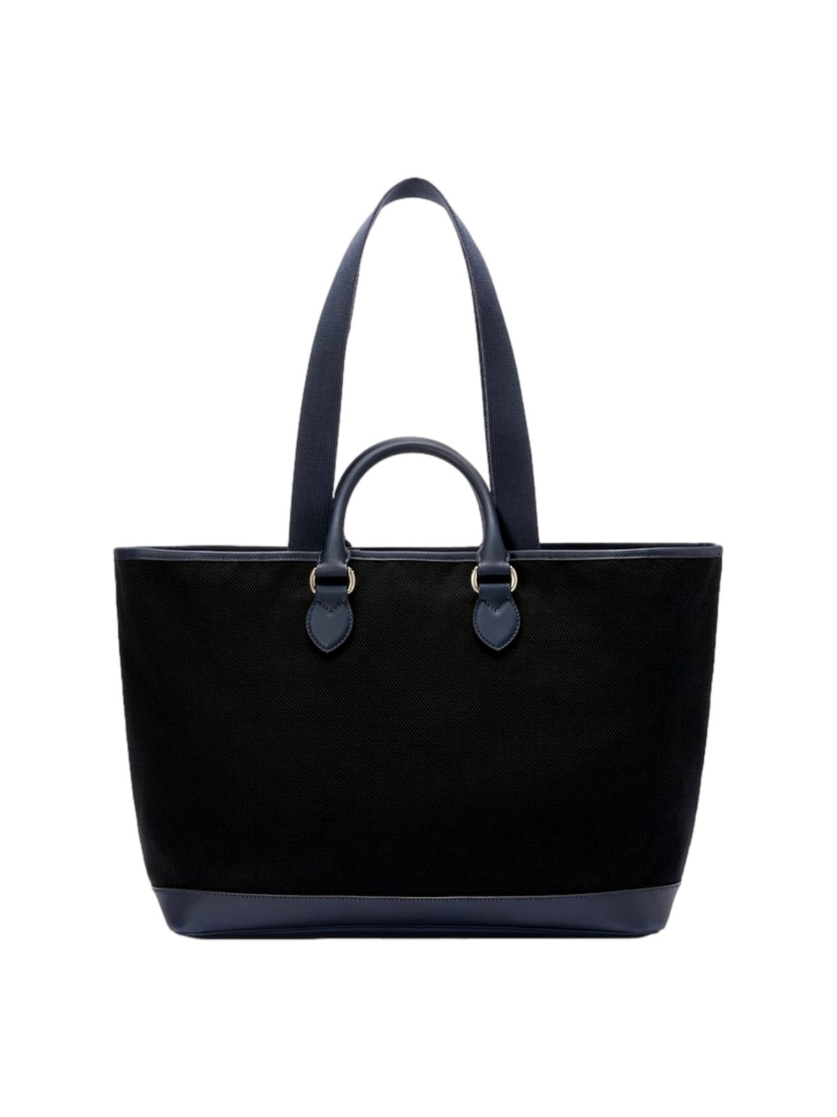 Gucci GG Supreme Canvas Black Navy Leather Large Tote Bag