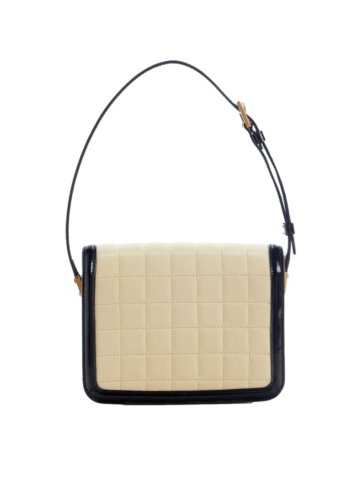 Saint Laurent YSL Solferino Ivory Quilted Suede Leather Shoulder Bag